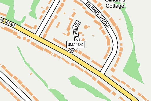 SM7 1QZ map - OS OpenMap – Local (Ordnance Survey) SM7 1QZ map - OS OpenMap – Local (Ordnance Survey)