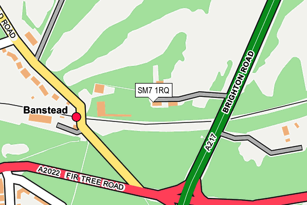 SM7 1RQ map - OS OpenMap – Local (Ordnance Survey) SM7 1RQ map - OS OpenMap – Local (Ordnance Survey)