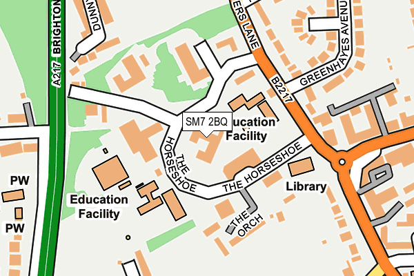 SM7 2BQ map - OS OpenMap – Local (Ordnance Survey) SM7 2BQ map - OS OpenMap – Local (Ordnance Survey)