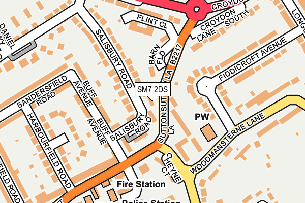 SM7 2DS map - OS OpenMap – Local (Ordnance Survey) SM7 2DS map - OS OpenMap – Local (Ordnance Survey)