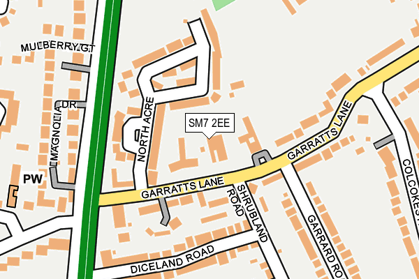 SM7 2EE map - OS OpenMap – Local (Ordnance Survey) SM7 2EE map - OS OpenMap – Local (Ordnance Survey)