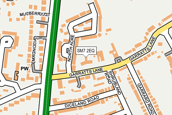 SM7 2EQ map - OS OpenMap – Local (Ordnance Survey) SM7 2EQ map - OS OpenMap – Local (Ordnance Survey)