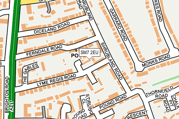 SM7 2EU map - OS OpenMap – Local (Ordnance Survey) SM7 2EU map - OS OpenMap – Local (Ordnance Survey)