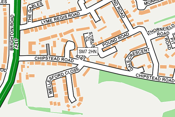 SM7 2HN map - OS OpenMap – Local (Ordnance Survey) SM7 2HN map - OS OpenMap – Local (Ordnance Survey)