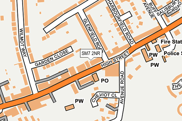 SM7 2NR map - OS OpenMap – Local (Ordnance Survey) SM7 2NR map - OS OpenMap – Local (Ordnance Survey)
