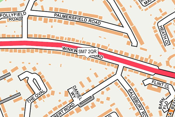 SM7 2QR map - OS OpenMap – Local (Ordnance Survey) SM7 2QR map - OS OpenMap – Local (Ordnance Survey)