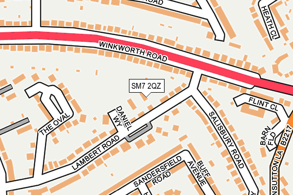 SM7 2QZ map - OS OpenMap – Local (Ordnance Survey) SM7 2QZ map - OS OpenMap – Local (Ordnance Survey)