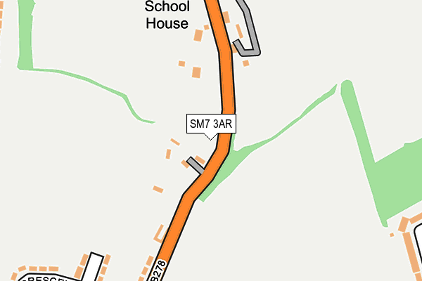 SM7 3AR map - OS OpenMap – Local (Ordnance Survey) SM7 3AR map - OS OpenMap – Local (Ordnance Survey)