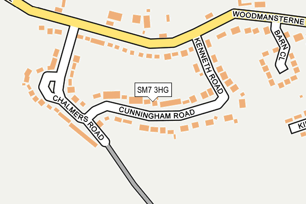 SM7 3HG map - OS OpenMap – Local (Ordnance Survey) SM7 3HG map - OS OpenMap – Local (Ordnance Survey)