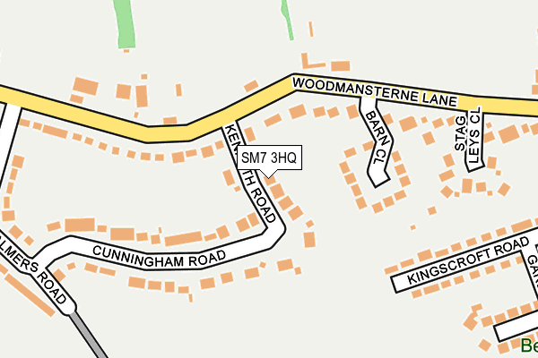 SM7 3HQ map - OS OpenMap – Local (Ordnance Survey) SM7 3HQ map - OS OpenMap – Local (Ordnance Survey)