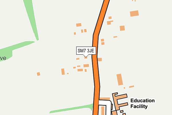 SM7 3JE map - OS OpenMap – Local (Ordnance Survey) SM7 3JE map - OS OpenMap – Local (Ordnance Survey)