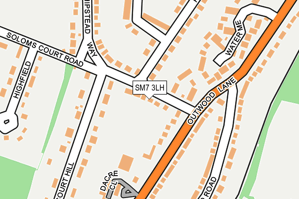 SM7 3LH map - OS OpenMap – Local (Ordnance Survey) SM7 3LH map - OS OpenMap – Local (Ordnance Survey)