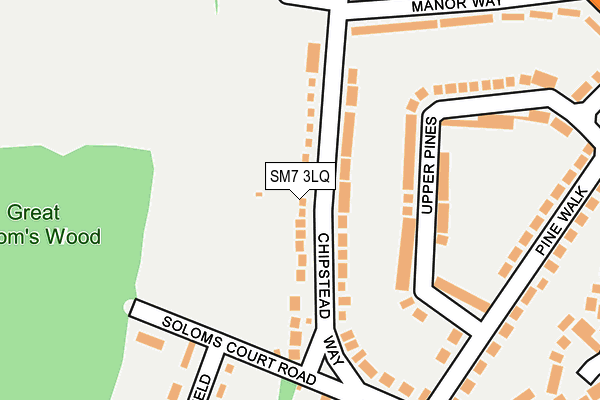 SM7 3LQ map - OS OpenMap – Local (Ordnance Survey) SM7 3LQ map - OS OpenMap – Local (Ordnance Survey)