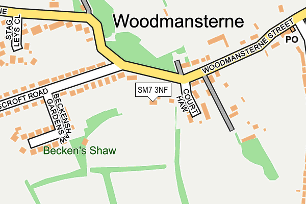 SM7 3NF map - OS OpenMap – Local (Ordnance Survey) SM7 3NF map - OS OpenMap – Local (Ordnance Survey)