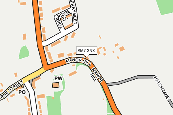 SM7 3NX map - OS OpenMap – Local (Ordnance Survey) SM7 3NX map - OS OpenMap – Local (Ordnance Survey)