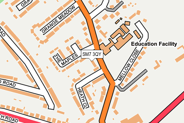 SM7 3QY map - OS OpenMap – Local (Ordnance Survey) SM7 3QY map - OS OpenMap – Local (Ordnance Survey)