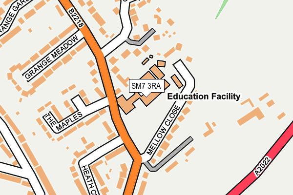 SM7 3RA map - OS OpenMap – Local (Ordnance Survey) SM7 3RA map - OS OpenMap – Local (Ordnance Survey)