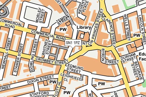 SN1 1PZ map - OS OpenMap – Local (Ordnance Survey) SN1 1PZ map - OS OpenMap – Local (Ordnance Survey)