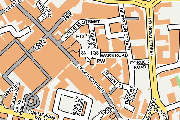 SN1 1QS map - OS OpenMap – Local (Ordnance Survey)