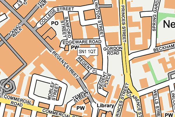 SN1 1QT map - OS OpenMap – Local (Ordnance Survey) SN1 1QT map - OS OpenMap – Local (Ordnance Survey)