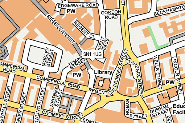 SN1 1UG map - OS OpenMap – Local (Ordnance Survey)