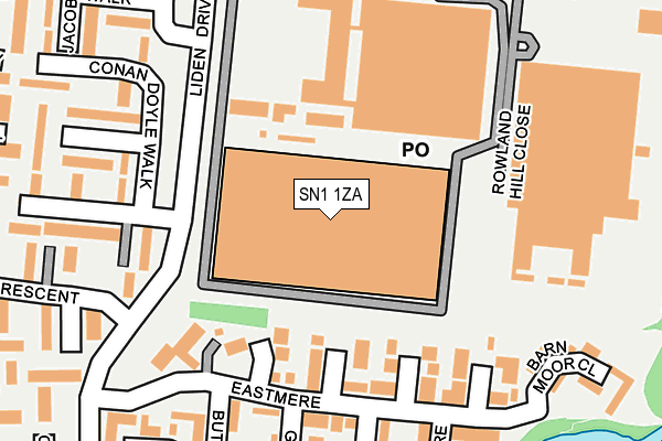 SN1 1ZA map - OS OpenMap – Local (Ordnance Survey)