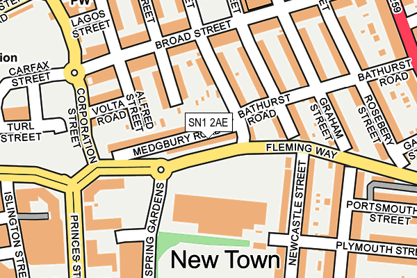 SN1 2AE map - OS OpenMap – Local (Ordnance Survey) SN1 2AE map - OS OpenMap – Local (Ordnance Survey)