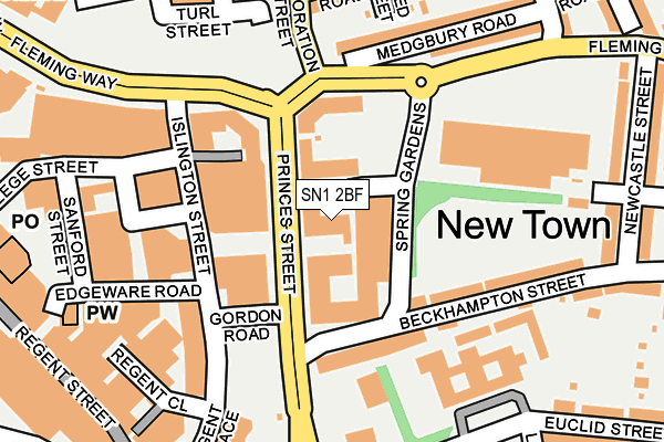 SN1 2BF map - OS OpenMap – Local (Ordnance Survey) SN1 2BF map - OS OpenMap – Local (Ordnance Survey)