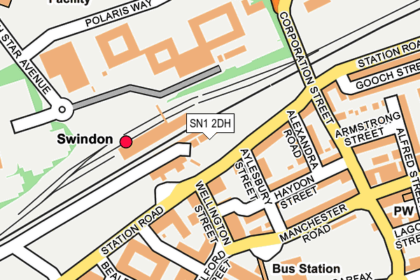 SN1 2DH map - OS OpenMap – Local (Ordnance Survey)