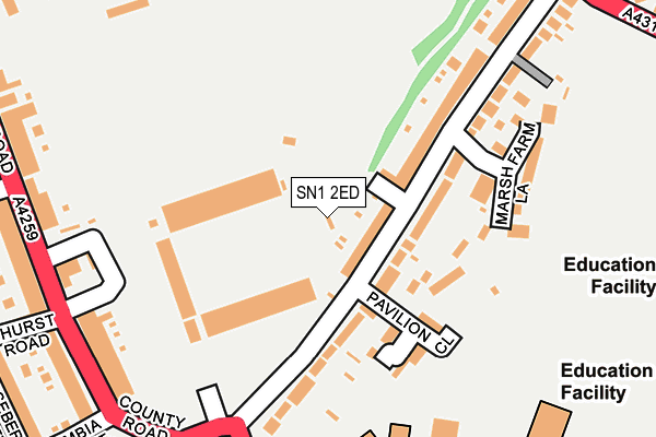 SN1 2ED map - OS OpenMap – Local (Ordnance Survey) SN1 2ED map - OS OpenMap – Local (Ordnance Survey)