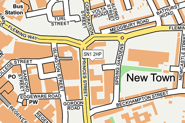 SN1 2HP map - OS OpenMap – Local (Ordnance Survey) SN1 2HP map - OS OpenMap – Local (Ordnance Survey)