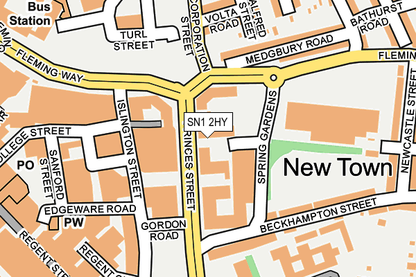 SN1 2HY map - OS OpenMap – Local (Ordnance Survey)