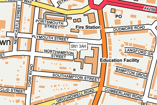 SN1 3AH map - OS OpenMap – Local (Ordnance Survey) SN1 3AH map - OS OpenMap – Local (Ordnance Survey)