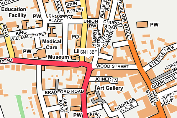 SN1 3BF map - OS OpenMap – Local (Ordnance Survey) SN1 3BF map - OS OpenMap – Local (Ordnance Survey)