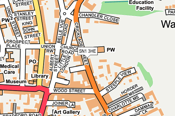 SN1 3HE map - OS OpenMap – Local (Ordnance Survey) SN1 3HE map - OS OpenMap – Local (Ordnance Survey)