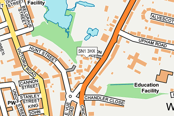 SN1 3HX map - OS OpenMap – Local (Ordnance Survey) SN1 3HX map - OS OpenMap – Local (Ordnance Survey)