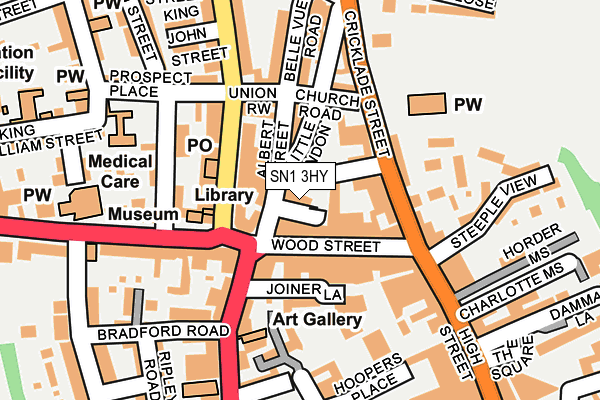 SN1 3HY map - OS OpenMap – Local (Ordnance Survey)