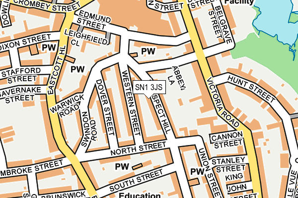 SN1 3JS map - OS OpenMap – Local (Ordnance Survey)