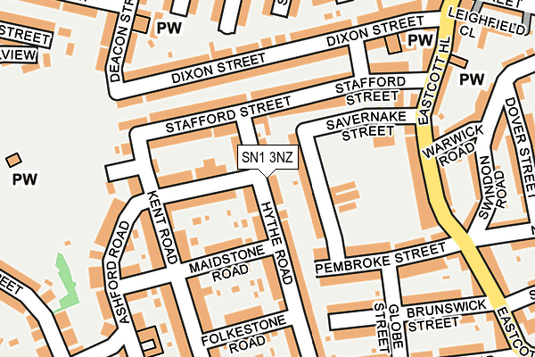 SN1 3NZ map - OS OpenMap – Local (Ordnance Survey) SN1 3NZ map - OS OpenMap – Local (Ordnance Survey)
