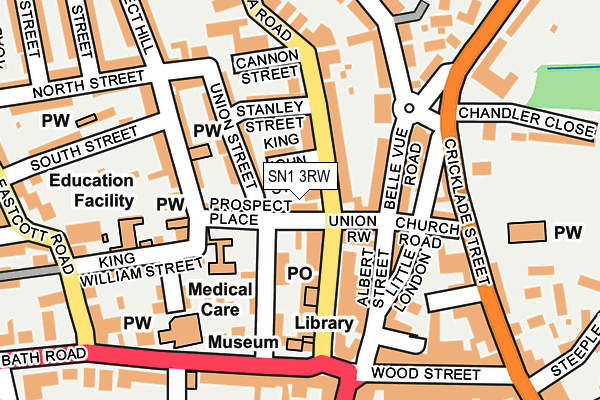 SN1 3RW map - OS OpenMap – Local (Ordnance Survey) SN1 3RW map - OS OpenMap – Local (Ordnance Survey)