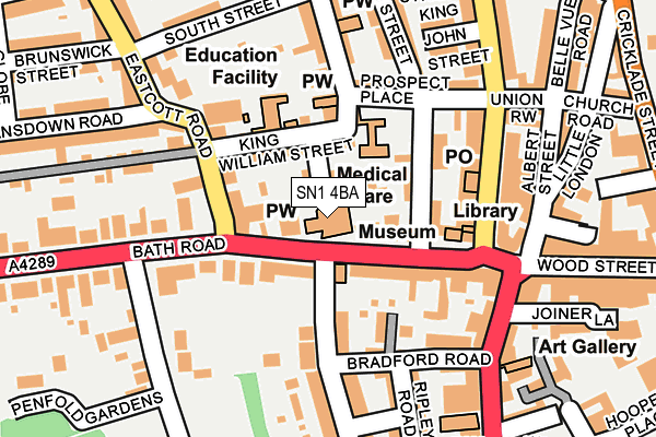 SN1 4BA map - OS OpenMap – Local (Ordnance Survey) SN1 4BA map - OS OpenMap – Local (Ordnance Survey)