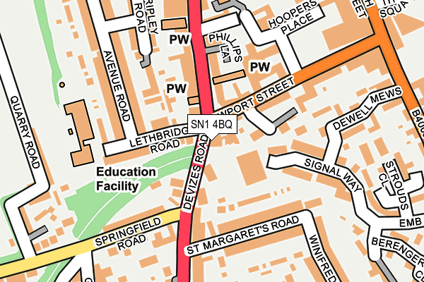 SN1 4BQ map - OS OpenMap – Local (Ordnance Survey) SN1 4BQ map - OS OpenMap – Local (Ordnance Survey)