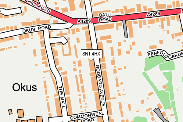 SN1 4HX map - OS OpenMap – Local (Ordnance Survey) SN1 4HX map - OS OpenMap – Local (Ordnance Survey)