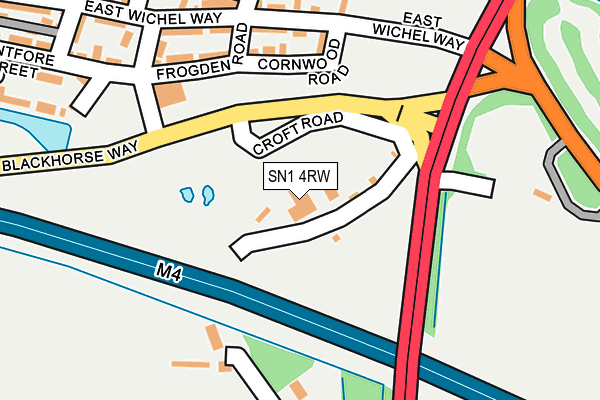 SN1 4RW map - OS OpenMap – Local (Ordnance Survey) SN1 4RW map - OS OpenMap – Local (Ordnance Survey)