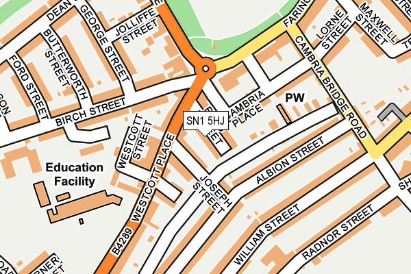 SN1 5HJ map - OS OpenMap – Local (Ordnance Survey) SN1 5HJ map - OS OpenMap – Local (Ordnance Survey)