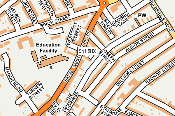 SN1 5HX map - OS OpenMap – Local (Ordnance Survey) SN1 5HX map - OS OpenMap – Local (Ordnance Survey)