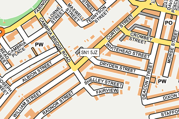 SN1 5JZ map - OS OpenMap – Local (Ordnance Survey) SN1 5JZ map - OS OpenMap – Local (Ordnance Survey)