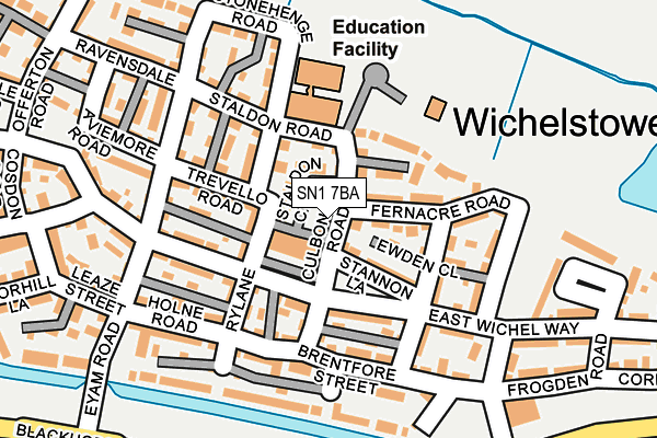 SN1 7BA map - OS OpenMap – Local (Ordnance Survey) SN1 7BA map - OS OpenMap – Local (Ordnance Survey)