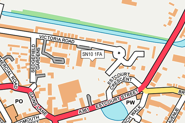 SN10 1FA map - OS OpenMap – Local (Ordnance Survey) SN10 1FA map - OS OpenMap – Local (Ordnance Survey)
