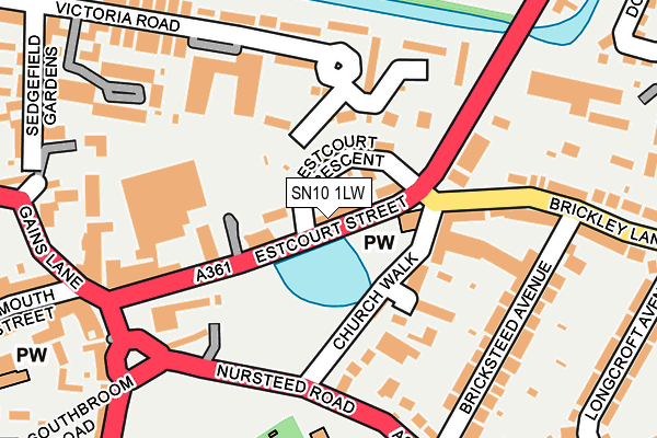 SN10 1LW map - OS OpenMap – Local (Ordnance Survey) SN10 1LW map - OS OpenMap – Local (Ordnance Survey)